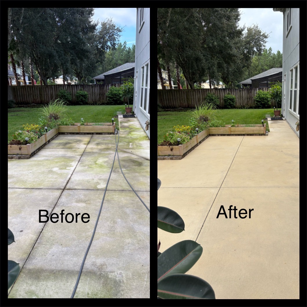 Back patio pressure wash